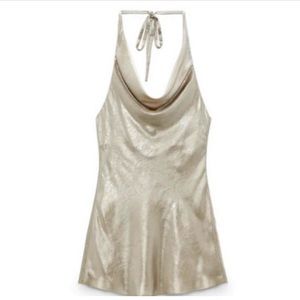 Zara Metallic Draped Dress